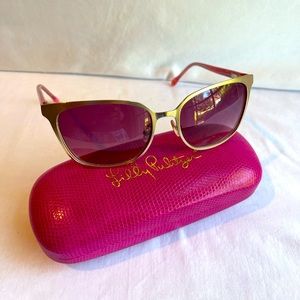 Lilly Pulitzer Sheba Metal Womens Sunglasses Gold 55mm Adult